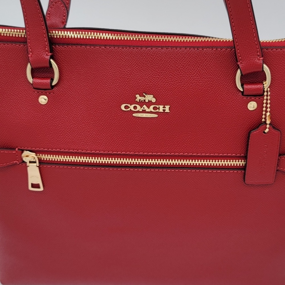 NWT Coach leather red gallery tote - Picture 5 of 7